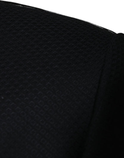 Dolce &amp; Gabbana – Schwarzer, einreihiger Blazer mit MARTINI-Biene