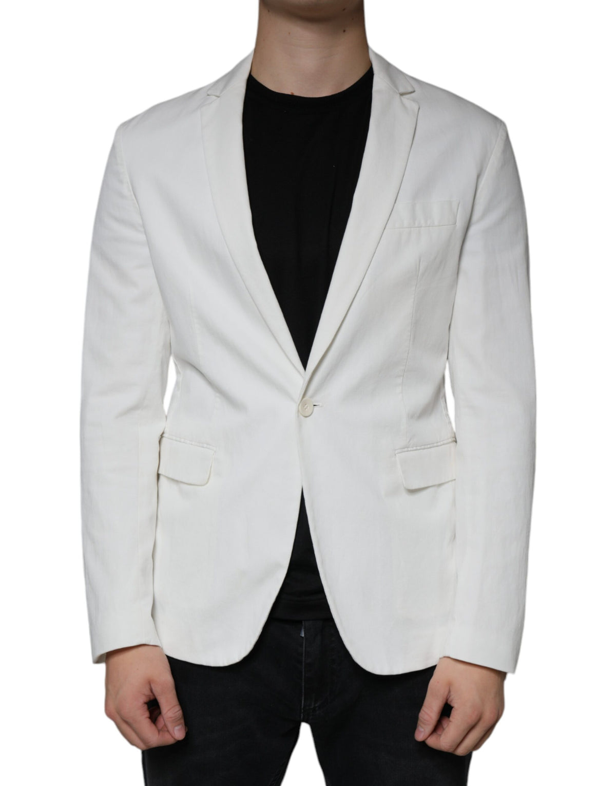 Dondup Weißer Einreihiger Ein-Knopf-Blazer für festliche Anlässe