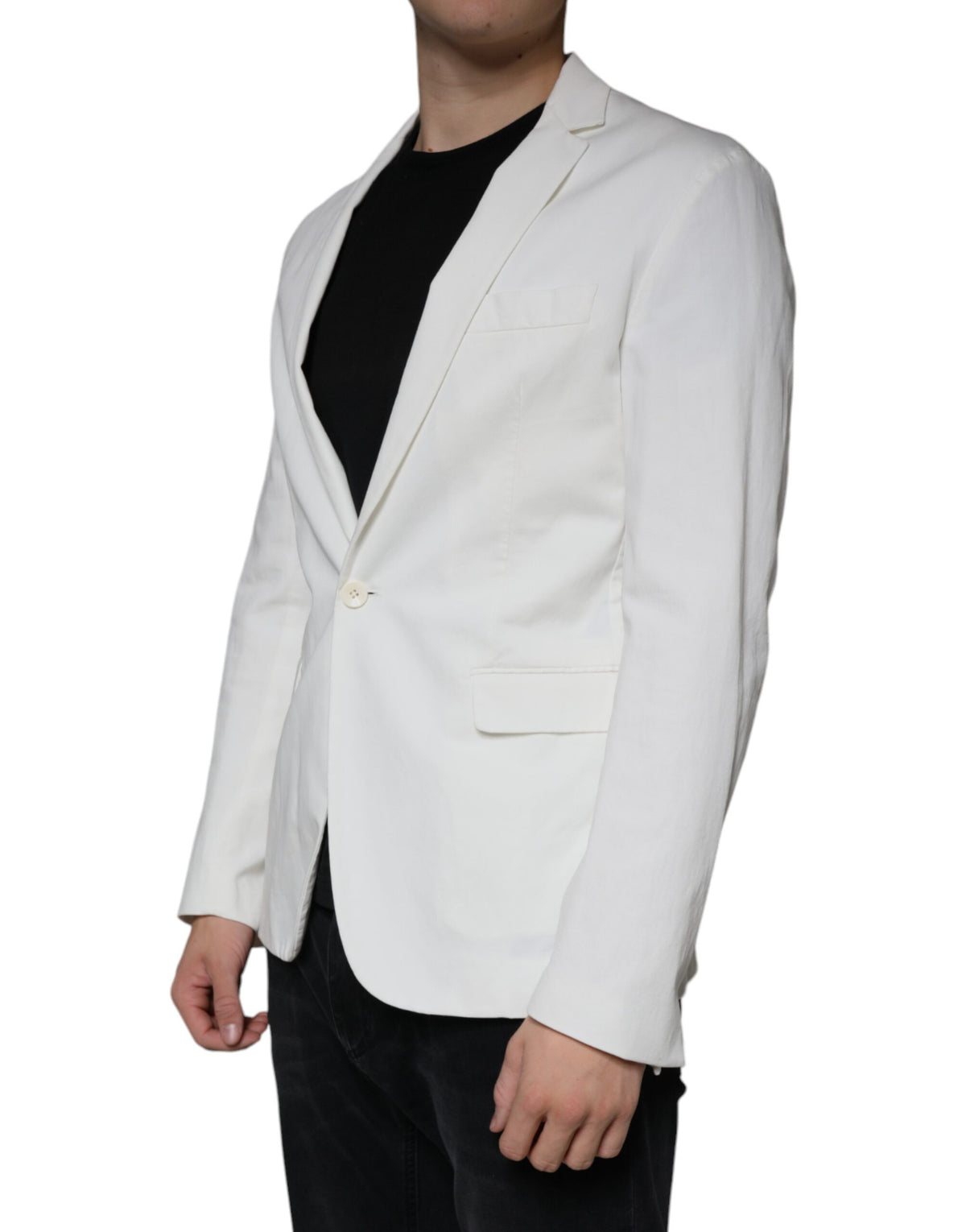 Dondup Weißer Einreihiger Ein-Knopf-Blazer für festliche Anlässe