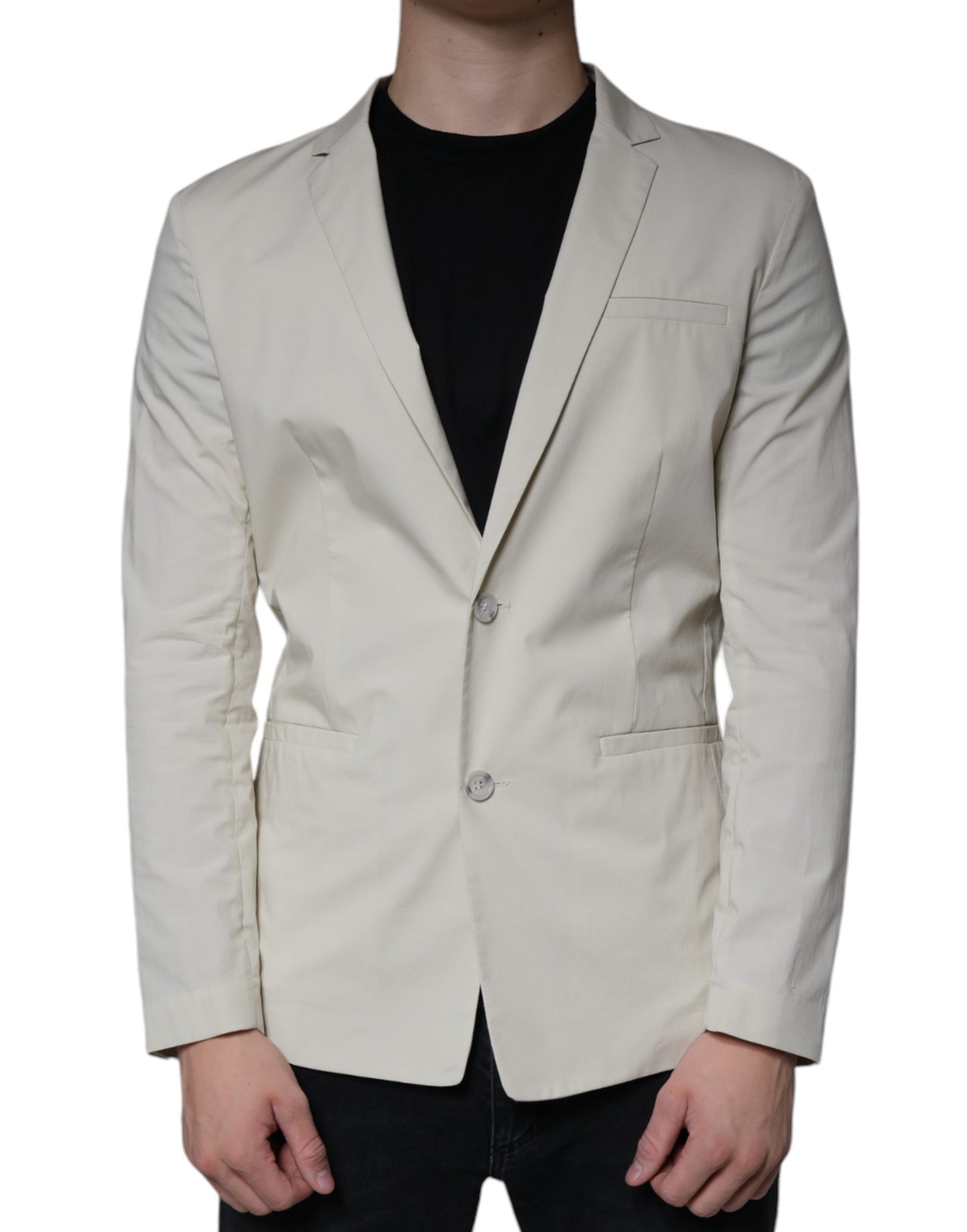 Paolo Pecora Milano Beige Einreihiger Anzugsblazer