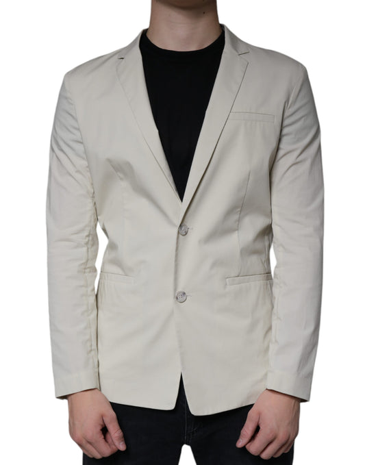 Paolo Pecora Milano Beige Einreihiger Anzugsblazer