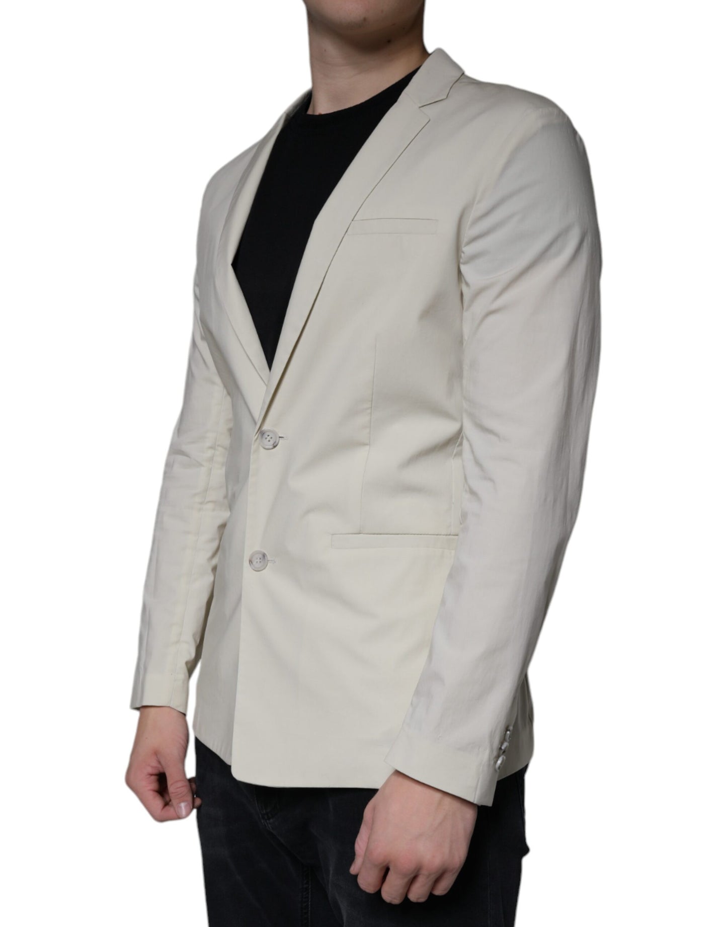 Paolo Pecora Milano Beige Einreihiger Anzugsblazer