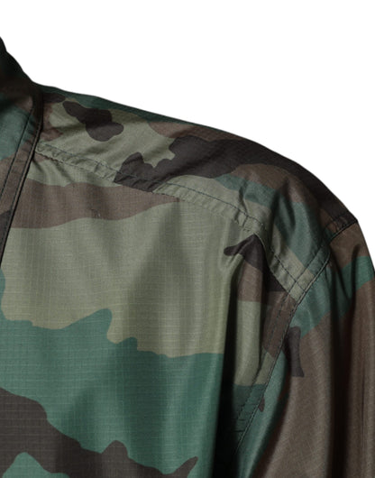 Dolce &amp; Gabbana Mehrfarbiges Camouflage-Hemd mit Knopfleiste