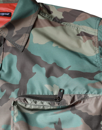 Dolce &amp; Gabbana Mehrfarbiges Camouflage-Hemd mit Knopfleiste