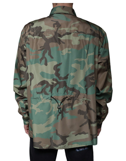 Dolce &amp; Gabbana Mehrfarbiges Camouflage-Hemd mit Knopfleiste