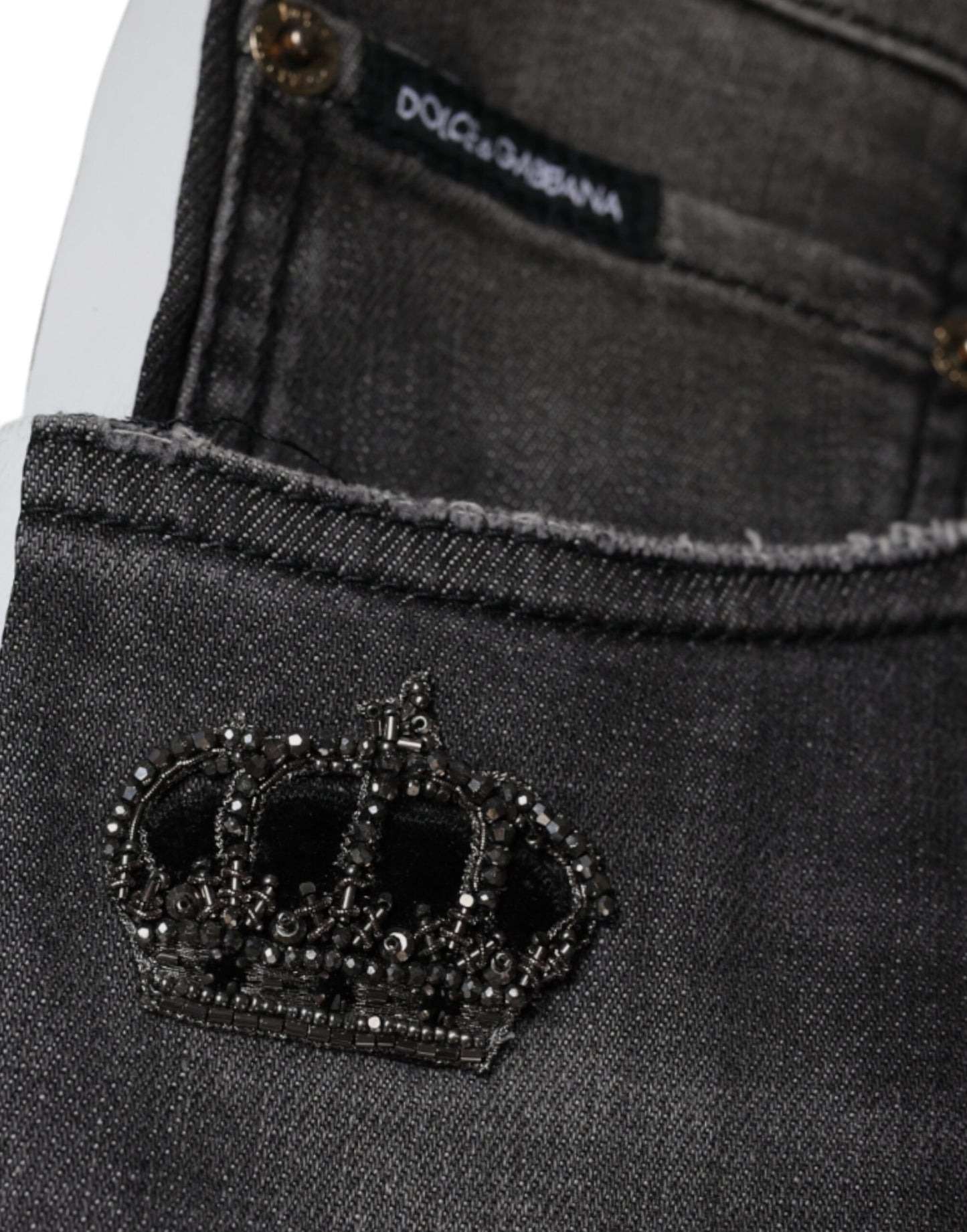 Dolce &amp; Gabbana Schwarze Skinny-Jeans aus zerfetzter Baumwolle für Herren