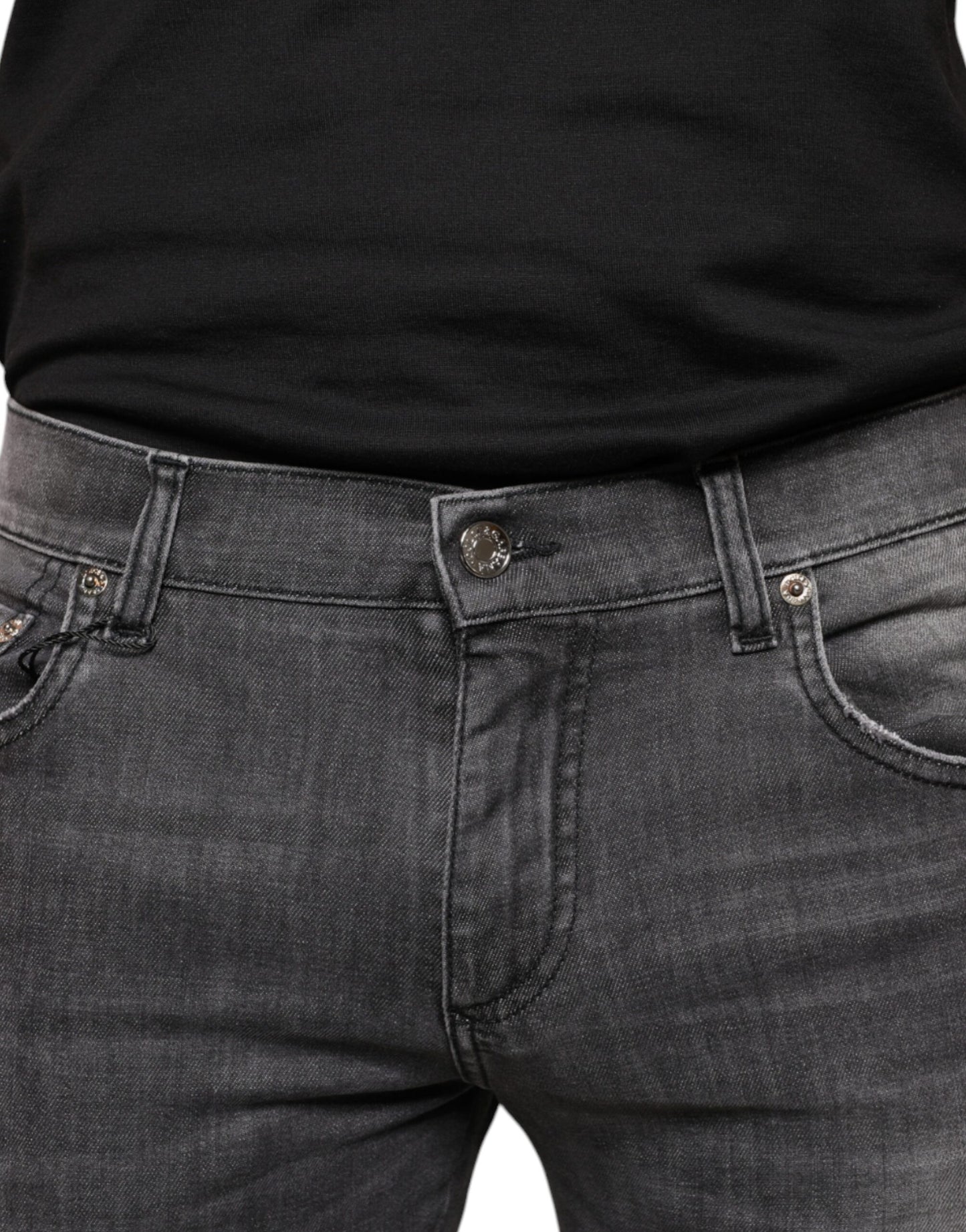 Dolce &amp; Gabbana Schwarze Skinny-Jeans aus zerfetzter Baumwolle für Herren