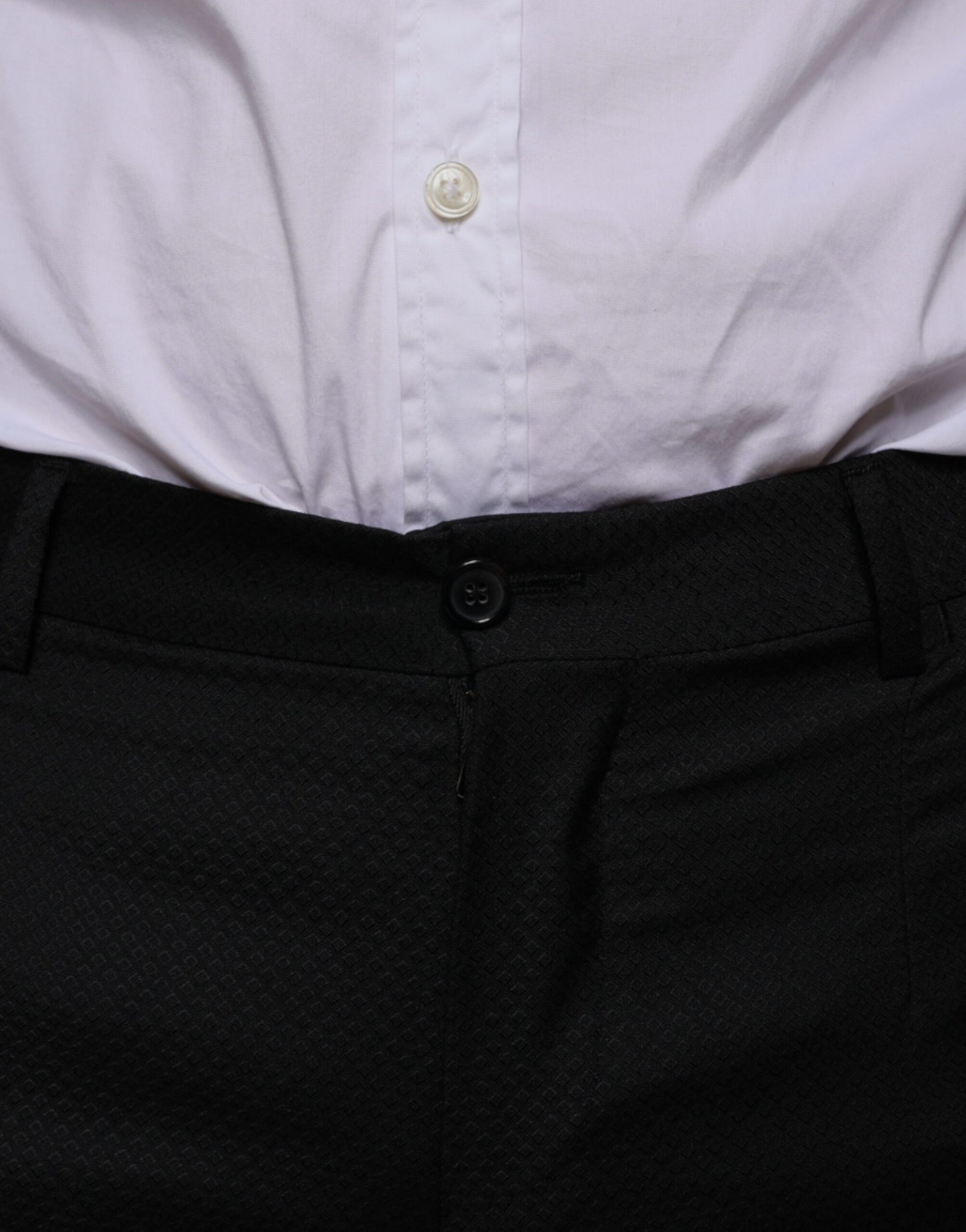 Dolce &amp; Gabbana – Enge Anzughose aus schwarzer Wolle