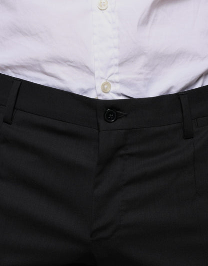 Dolce &amp; Gabbana – Enge Anzughose aus schwarzer Wolle