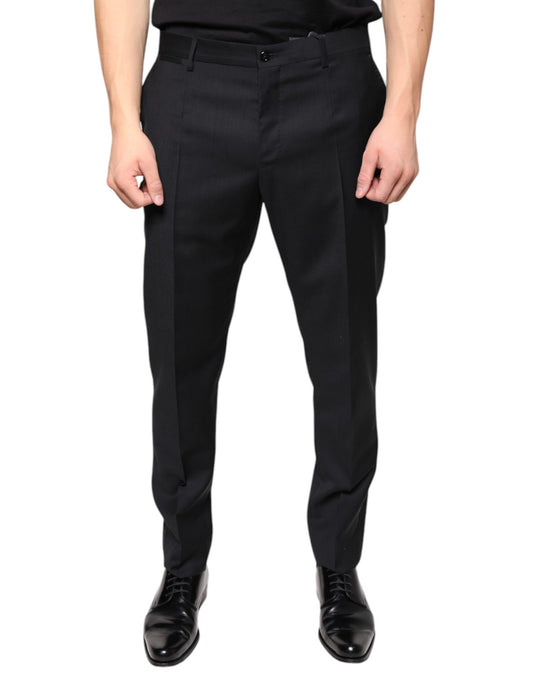 Dolce &amp; Gabbana Schwarze, enge Anzughose aus Wolle für Herren