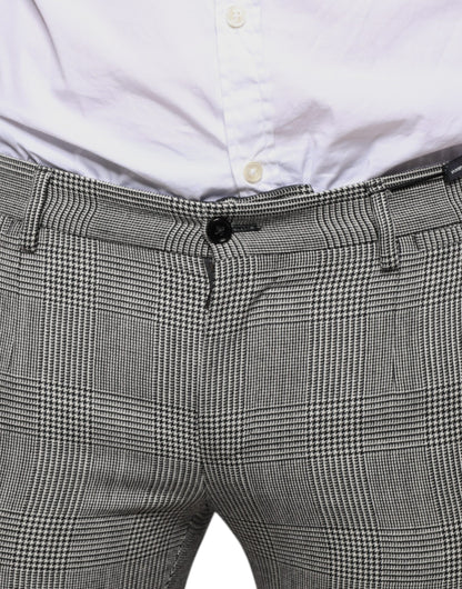 Dolce &amp; Gabbana Grau karierte Skinny-Hose aus Wolle im Tartan-Stil