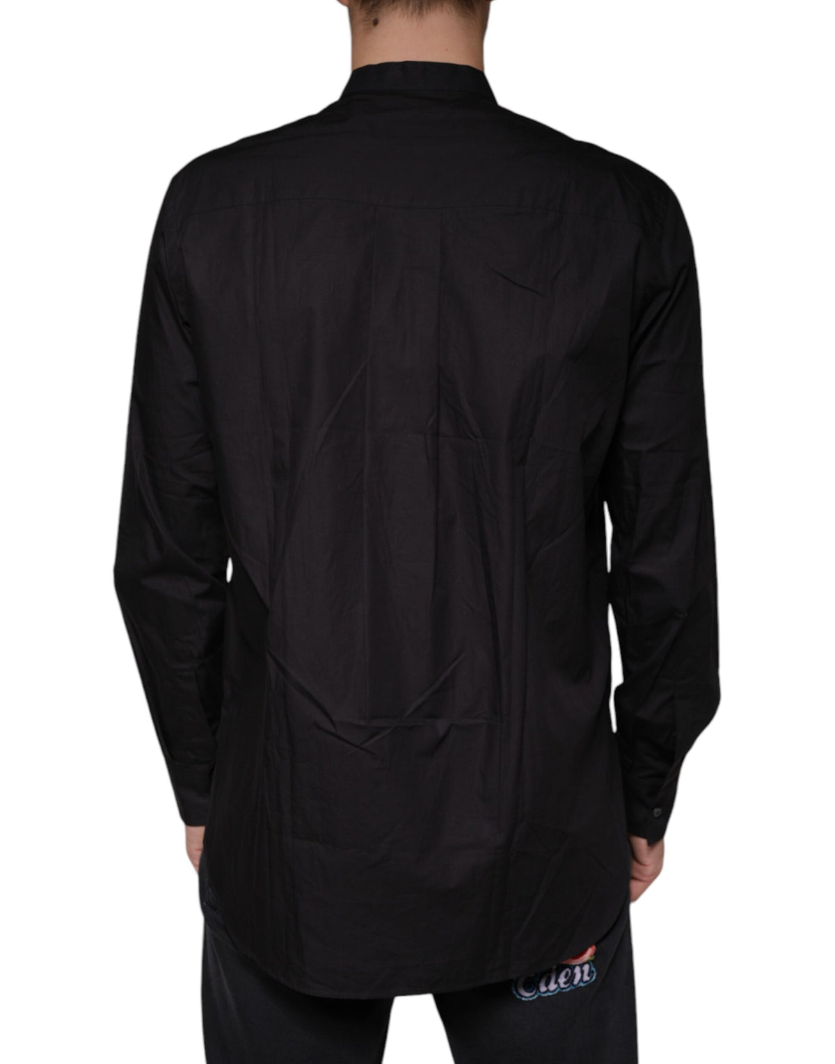 Dolce &amp; Gabbana Schwarzes Baumwoll-Button-Down-Freizeithemd für Herren