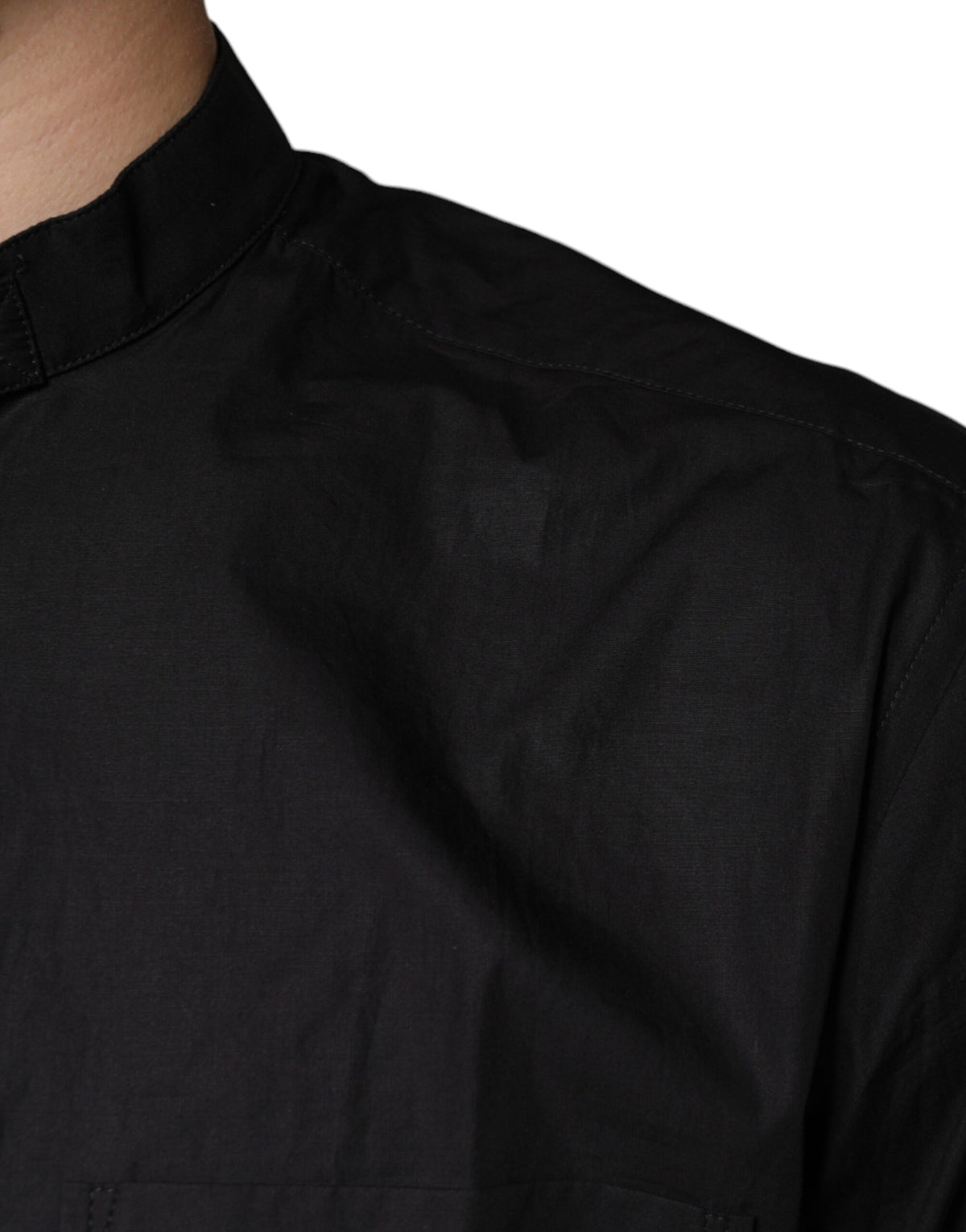 Dolce &amp; Gabbana Schwarzes Baumwoll-Button-Down-Freizeithemd für Herren