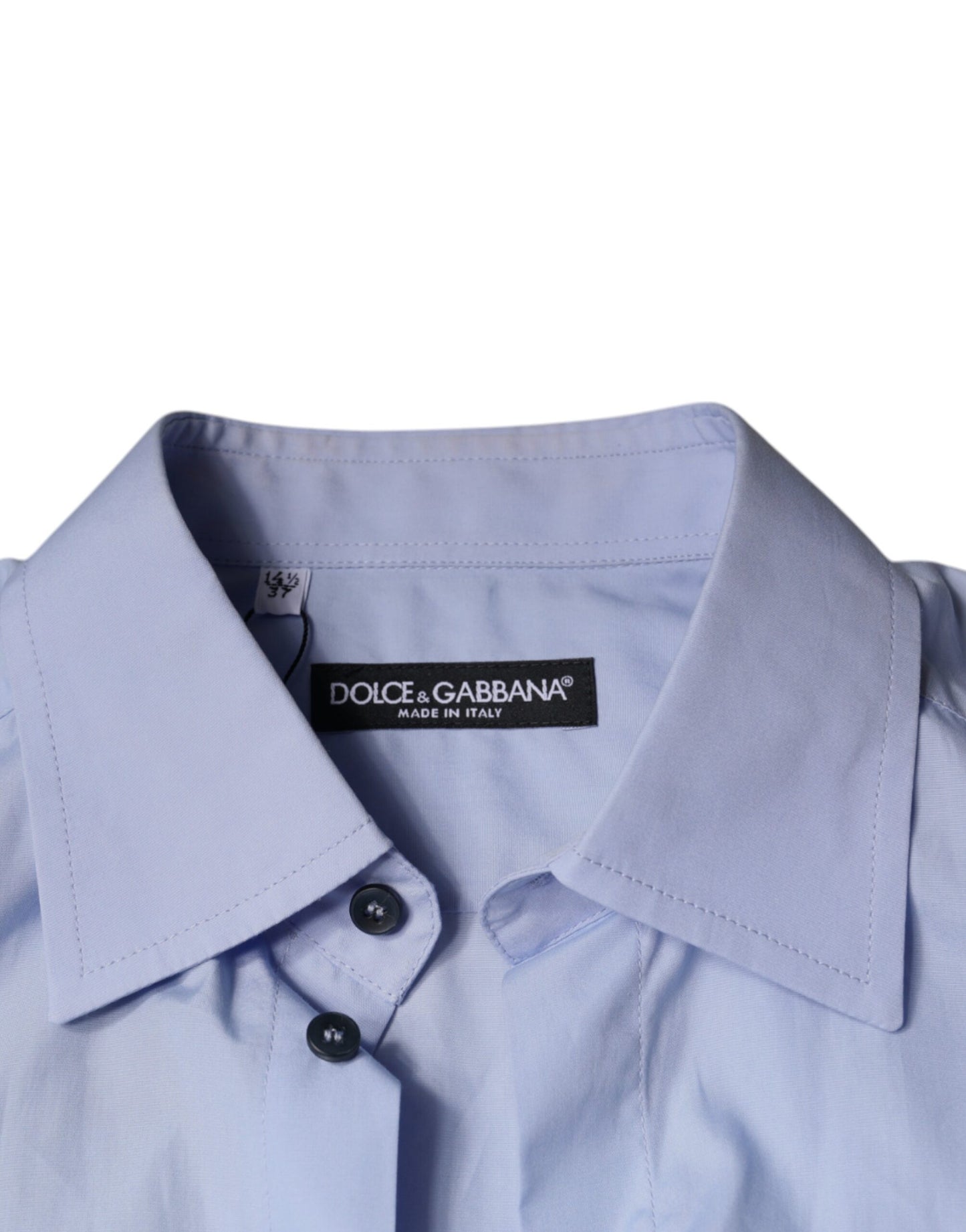Dolce &amp; Gabbana Hellblaues Herrenhemd aus Baumwolle