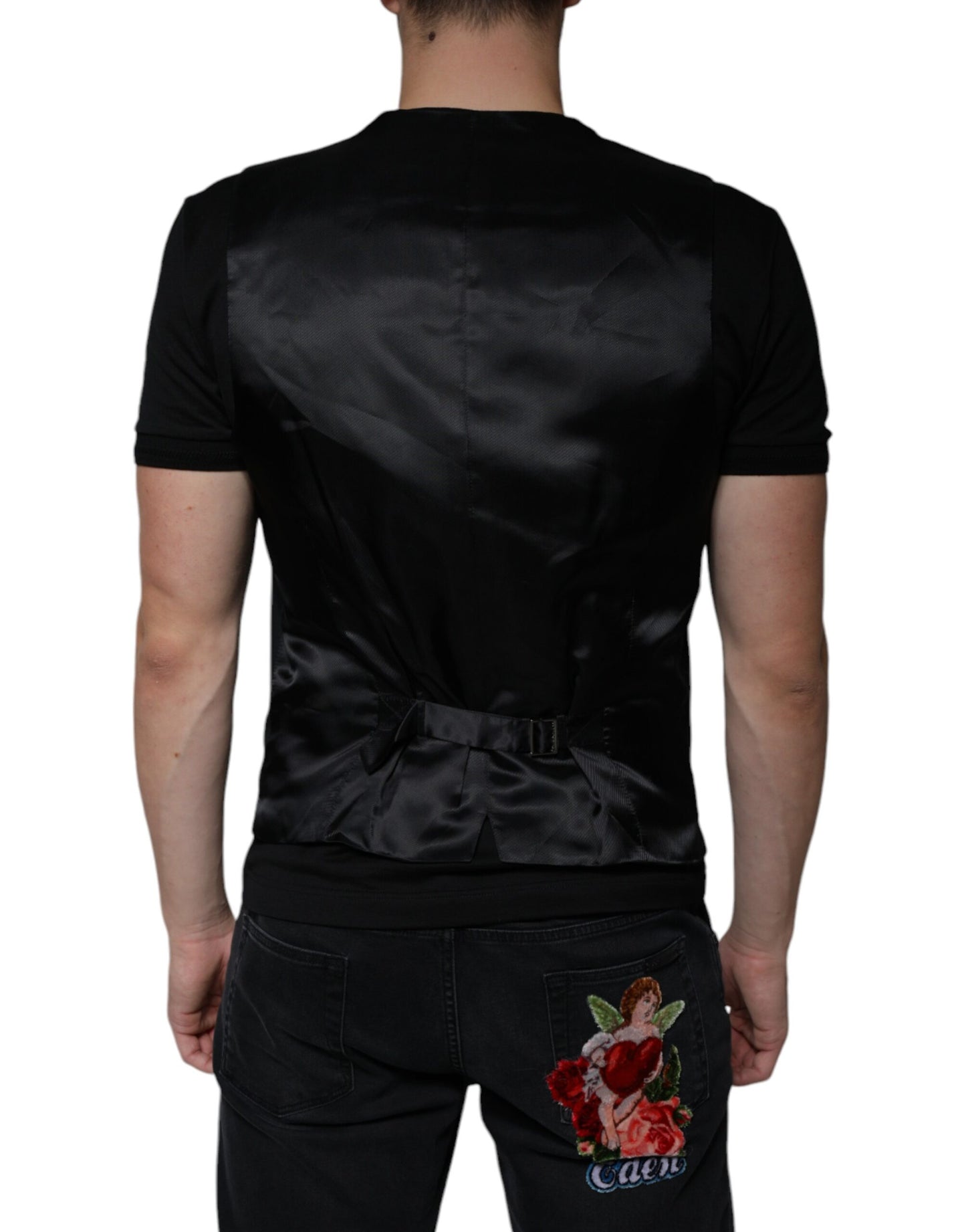 Dolce &amp; Gabbana Schwarze Weste aus Wolle für formelle Anlässe für Herren