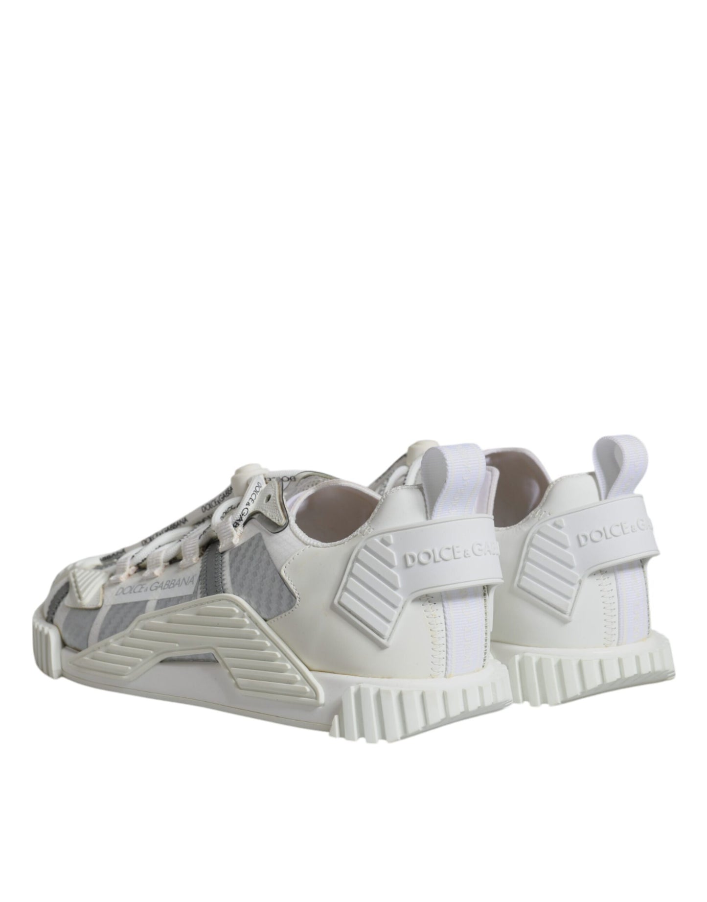 Dolce &amp; Gabbana – Weiße, niedrige Schnürschuhe NS1