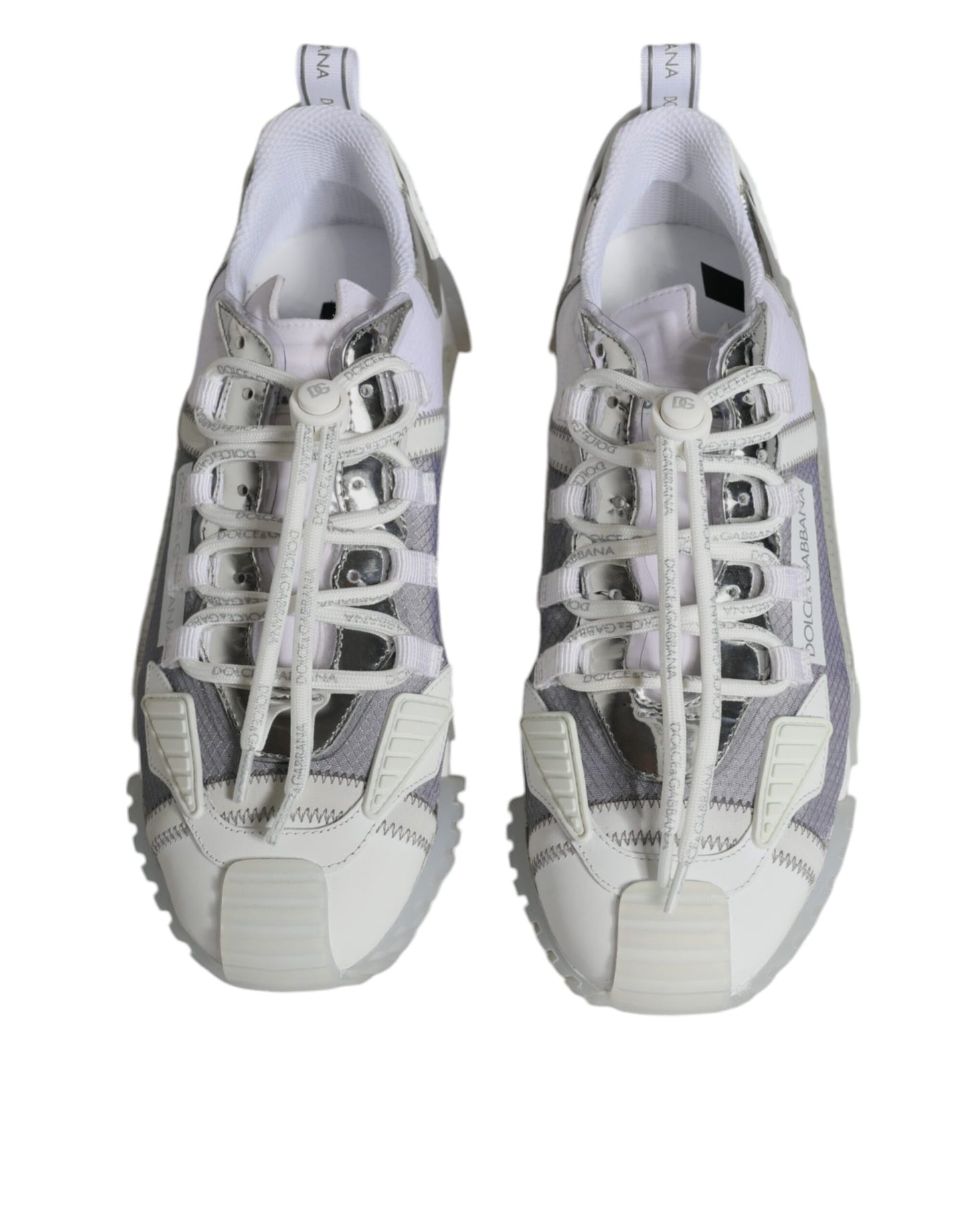 Dolce &amp; Gabbana Weiß Silber Low Top NS1 Sneakers Schuhe