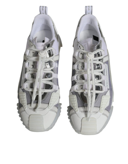 Dolce &amp; Gabbana Weiß Silber Low Top NS1 Sneakers Schuhe
