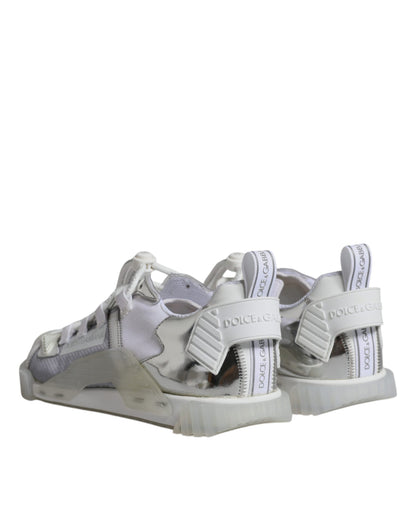 Dolce &amp; Gabbana Weiß Silber Low Top NS1 Sneakers Schuhe