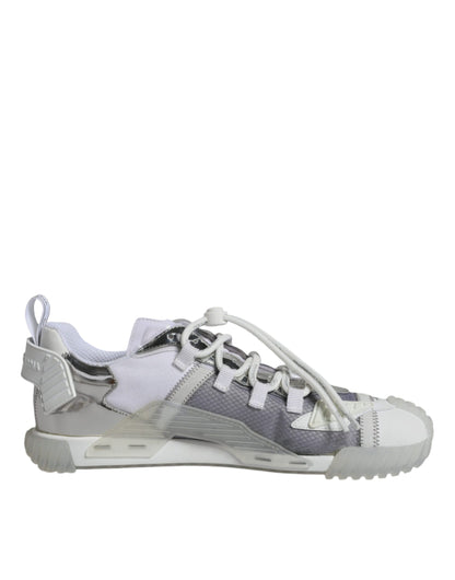 Dolce &amp; Gabbana Weiß Silber Low Top NS1 Sneakers Schuhe