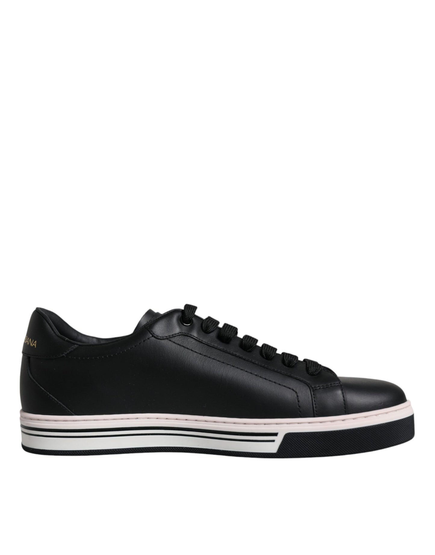 Dolce &amp; Gabbana Herren Sneakers aus schwarzem Leder mit niedrigem Schaft