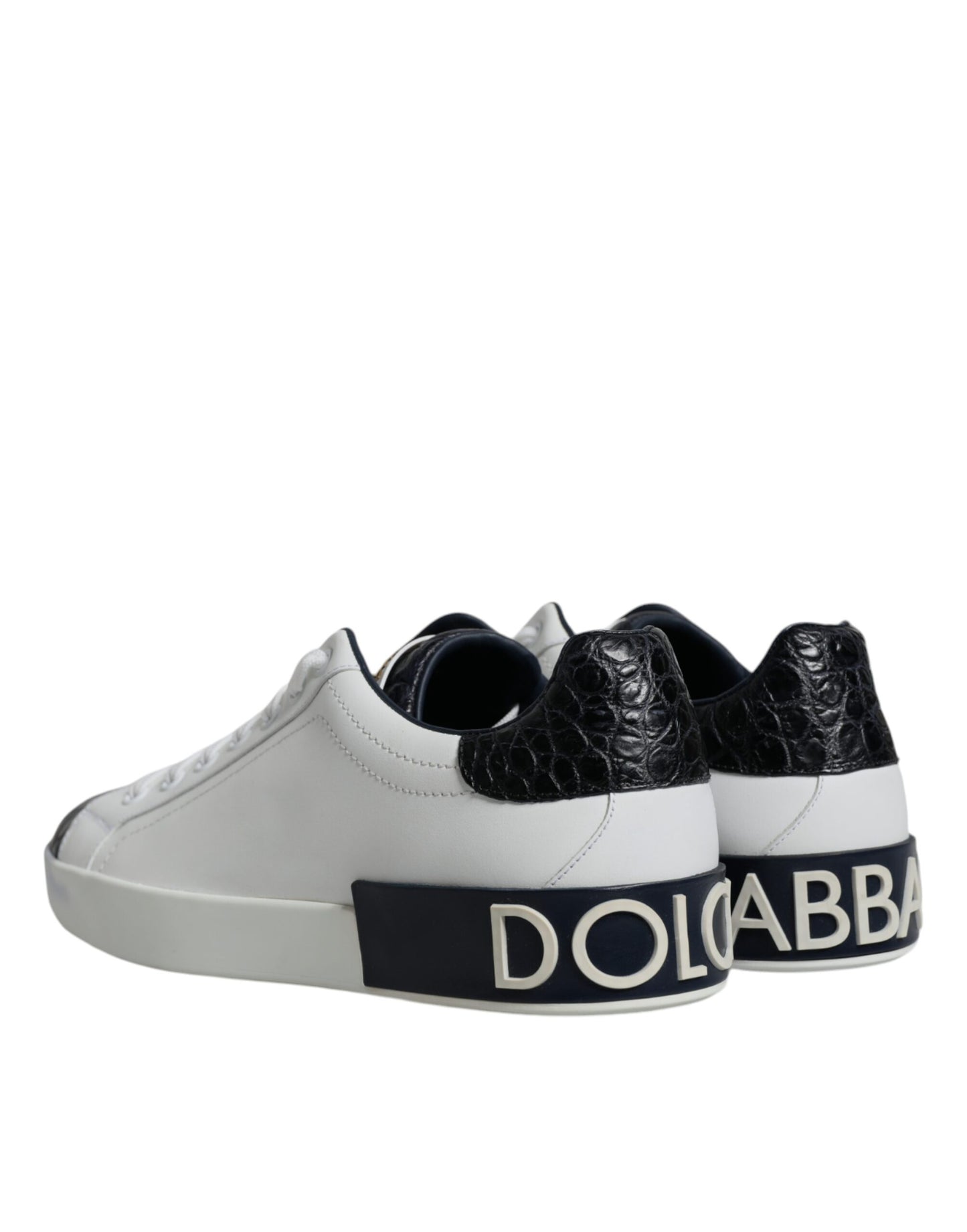 Dolce &amp; Gabbana – Portofino-Sneakers aus weißem Leder mit Logo