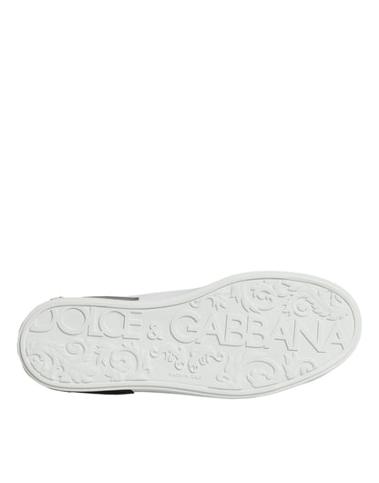 Dolce &amp; Gabbana – Portofino-Sneakers aus weißem Leder mit Logo