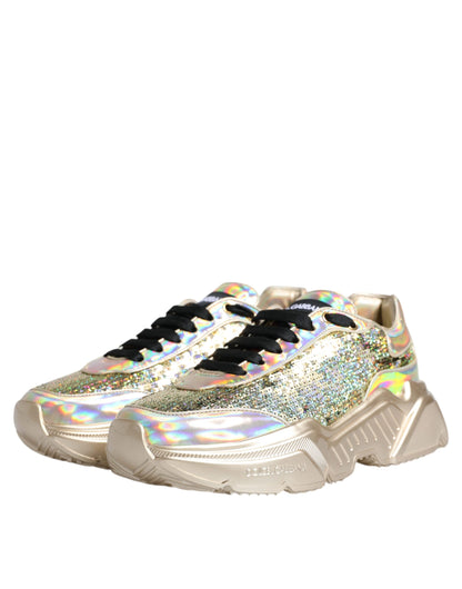 Dolce &amp; Gabbana Daymaster Sneakers mit schillernden Pailletten in Gold