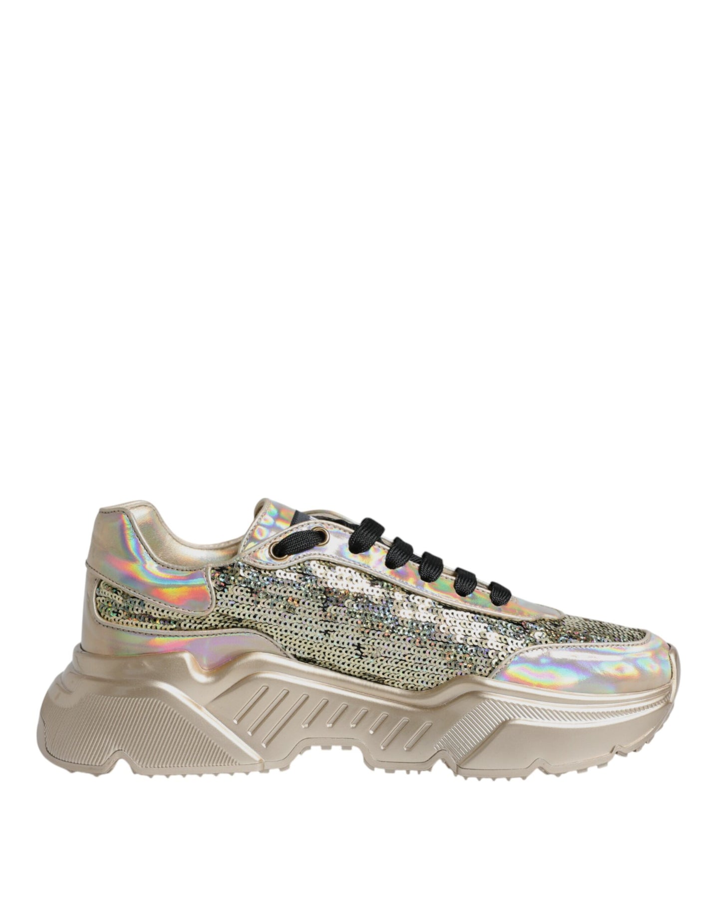 Dolce &amp; Gabbana Daymaster Sneakers mit schillernden Pailletten in Gold