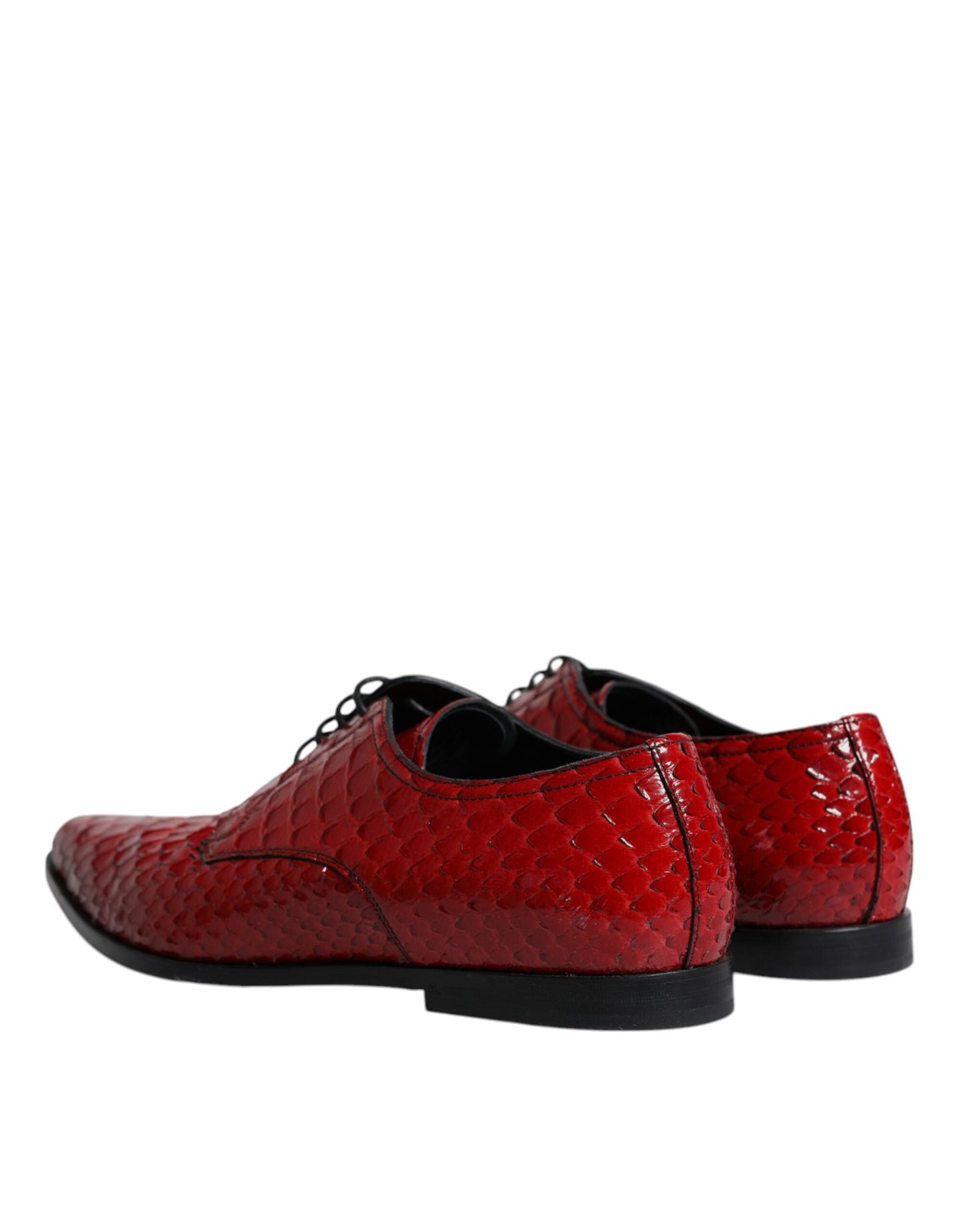 Dolce &amp; Gabbana Rot strukturiert lackierte Derby Herren Formelle Schuhe
