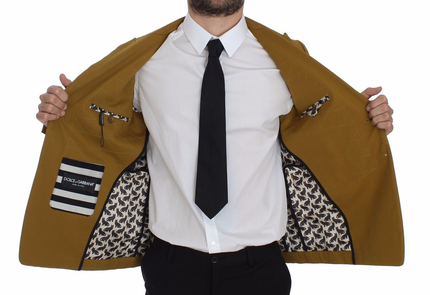 Dolce &amp; Gabbana – Gelber Blazer aus Baumwollstretch