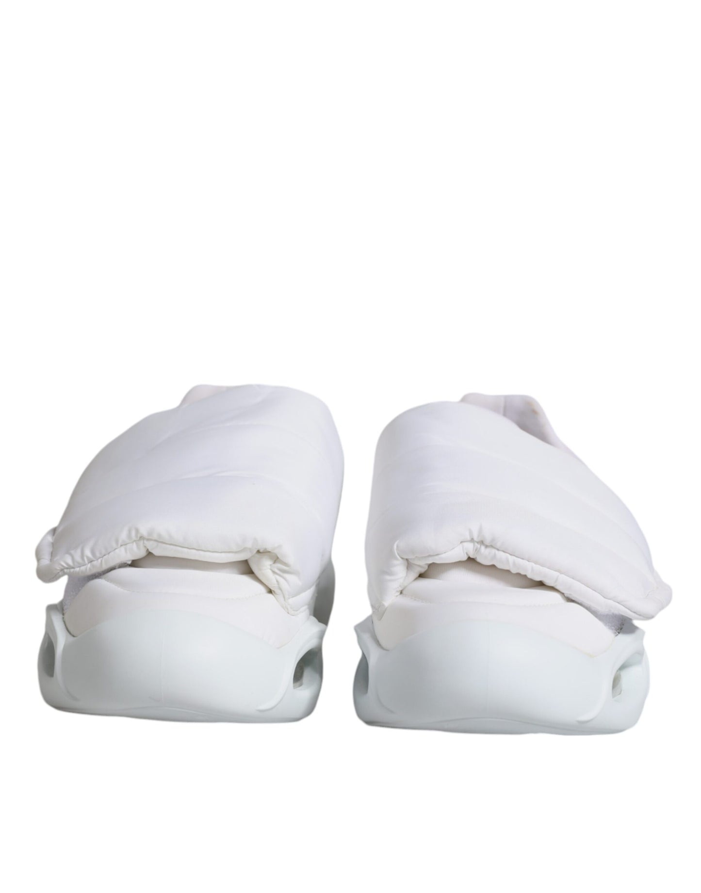 Dolce &amp; Gabbana – Weiße, gepolsterte Low-Top-Sneakers aus Stoff