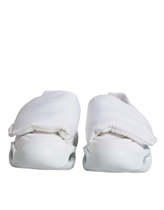 Dolce &amp; Gabbana – Weiße, gepolsterte Low-Top-Sneakers aus Stoff