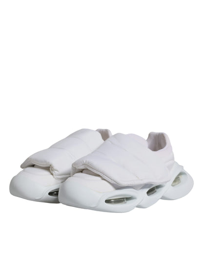 Dolce &amp; Gabbana – Weiße, gepolsterte Low-Top-Sneakers aus Stoff