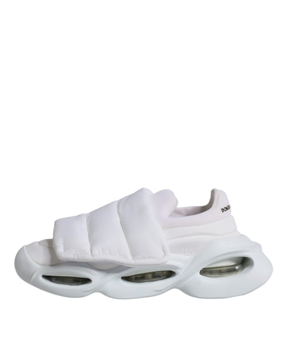 Dolce &amp; Gabbana – Weiße, gepolsterte Low-Top-Sneakers aus Stoff