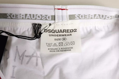 Dsquared² Weiße Baumwoll-Stretch-Unterhose für Damen mit mittlerer Taille