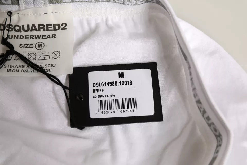 Dsquared² Weiße Baumwoll-Stretch-Unterhose für Damen mit mittlerer Taille