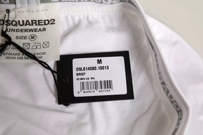 Dsquared² Weiße Baumwoll-Stretch-Unterhose für Damen mit mittlerer Taille