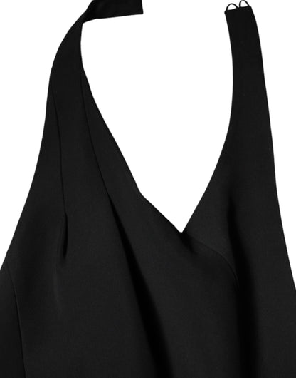 Emporio Armani – Langes, ärmelloses Etuikleid mit Neckholder in Schwarz