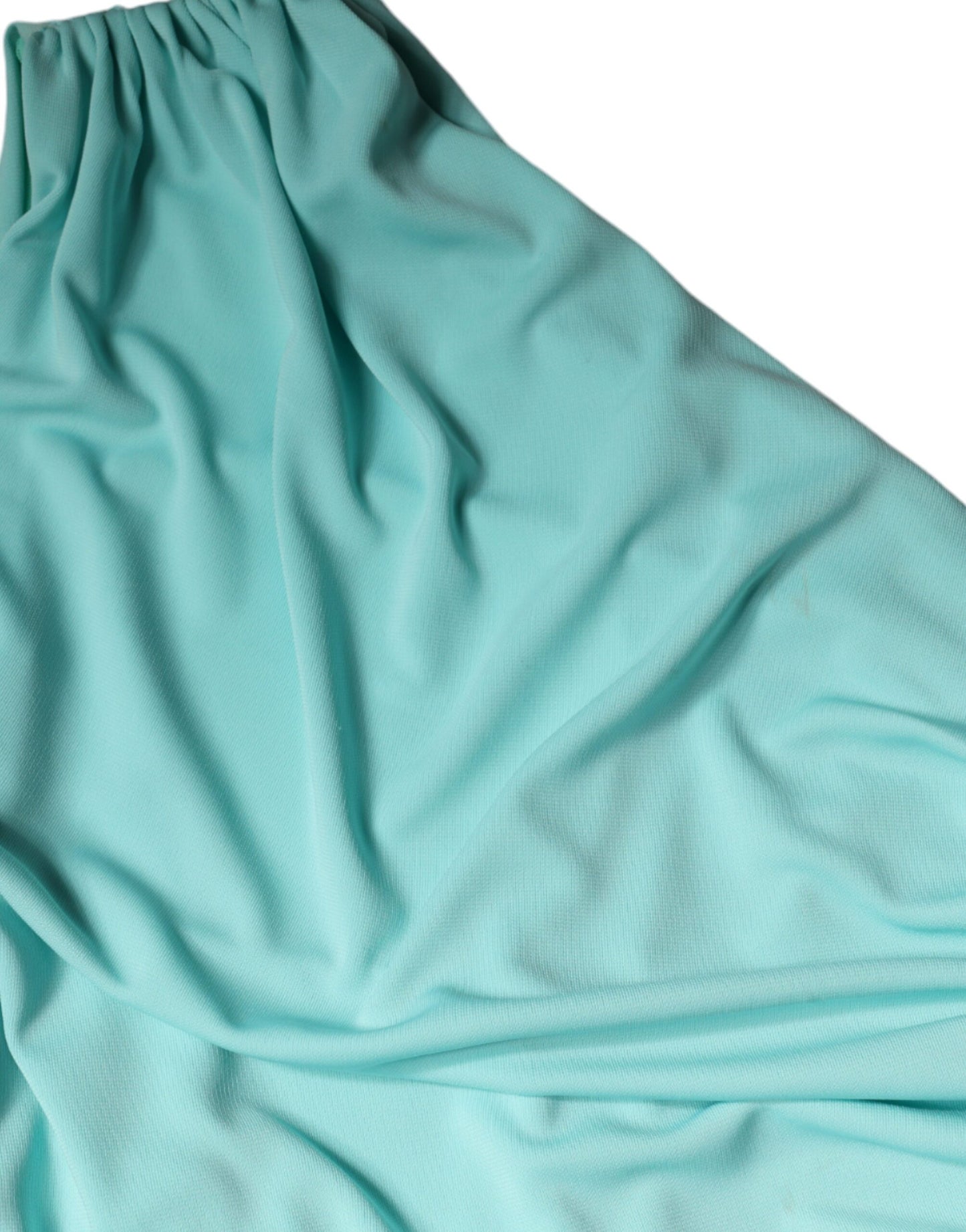 Christian Pellizzari – Langes, drapiertes One-Shoulder-Kleid aus hellblauem Jersey