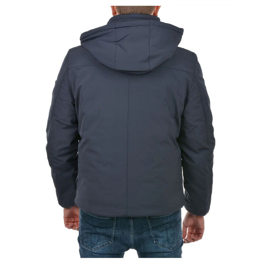 Yes Zee Blaue Nylon Herrenjacke