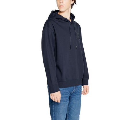 Armani Exchange Blauer Baumwoll-Kapuzenpullover