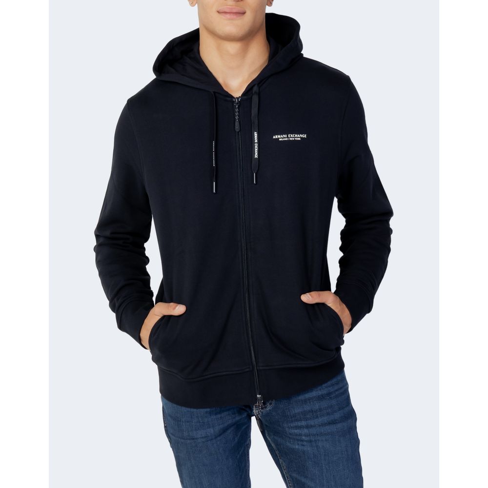 Armani Exchange Blauer Baumwoll-Kapuzenpullover