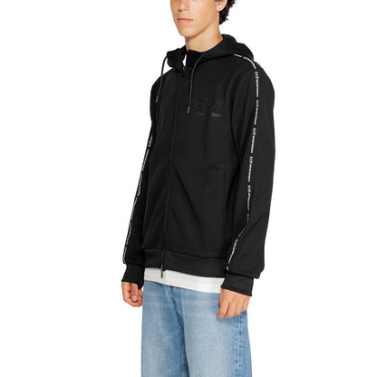 EA7 Emporio Armani – Schwarzer Polyester-Kapuzenpullover