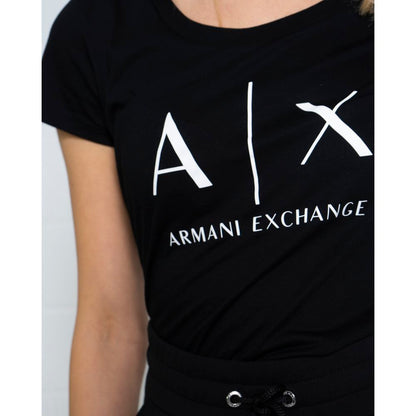 Armani Exchange – Schwarzes Baumwoll-T-Shirt