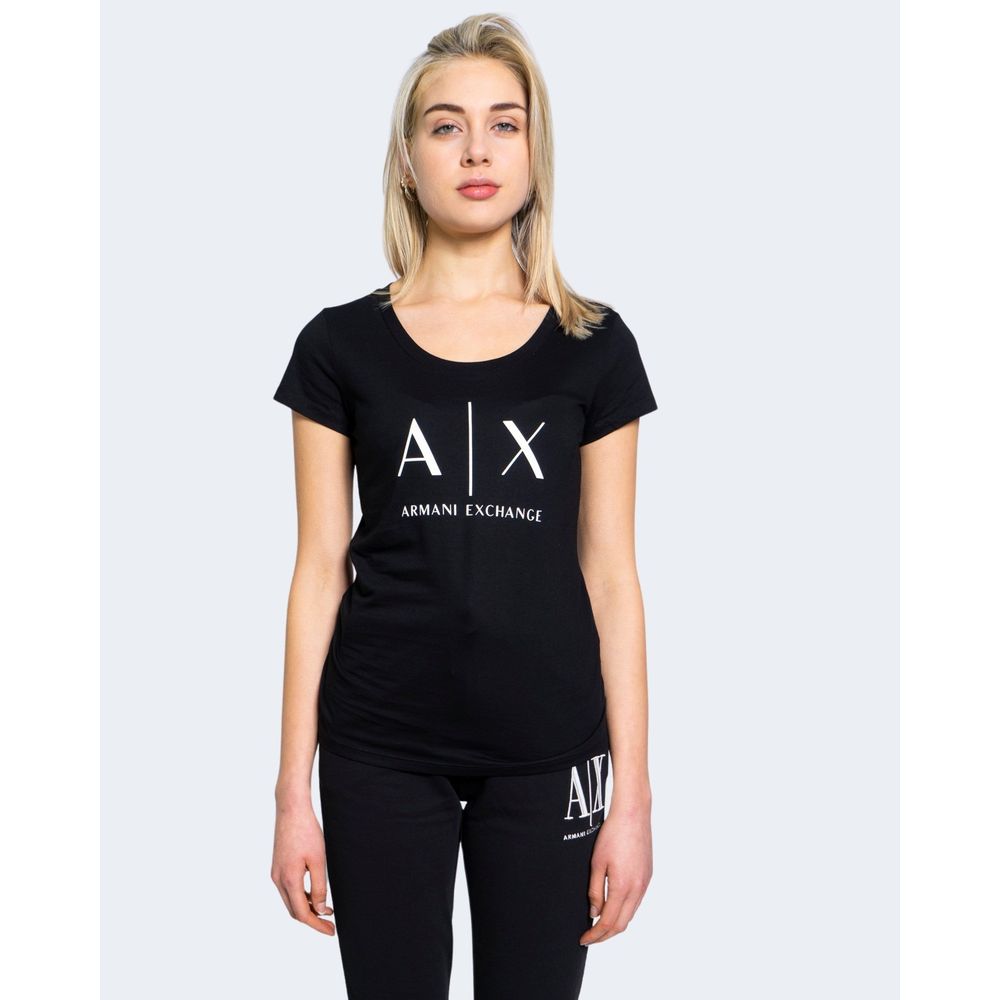 Armani Exchange – Schwarzes Baumwoll-T-Shirt