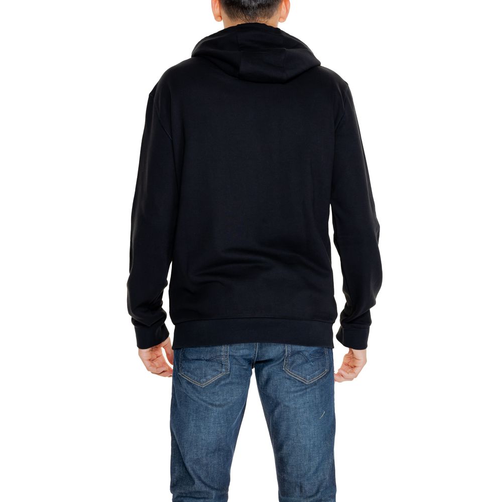 EA7 Emporio Armani Schwarzer Baumwoll-Kapuzenpullover