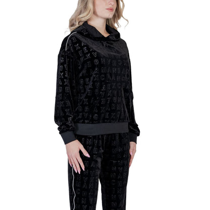 Armani Exchange – Schwarzer Polyester-Kapuzenpullover
