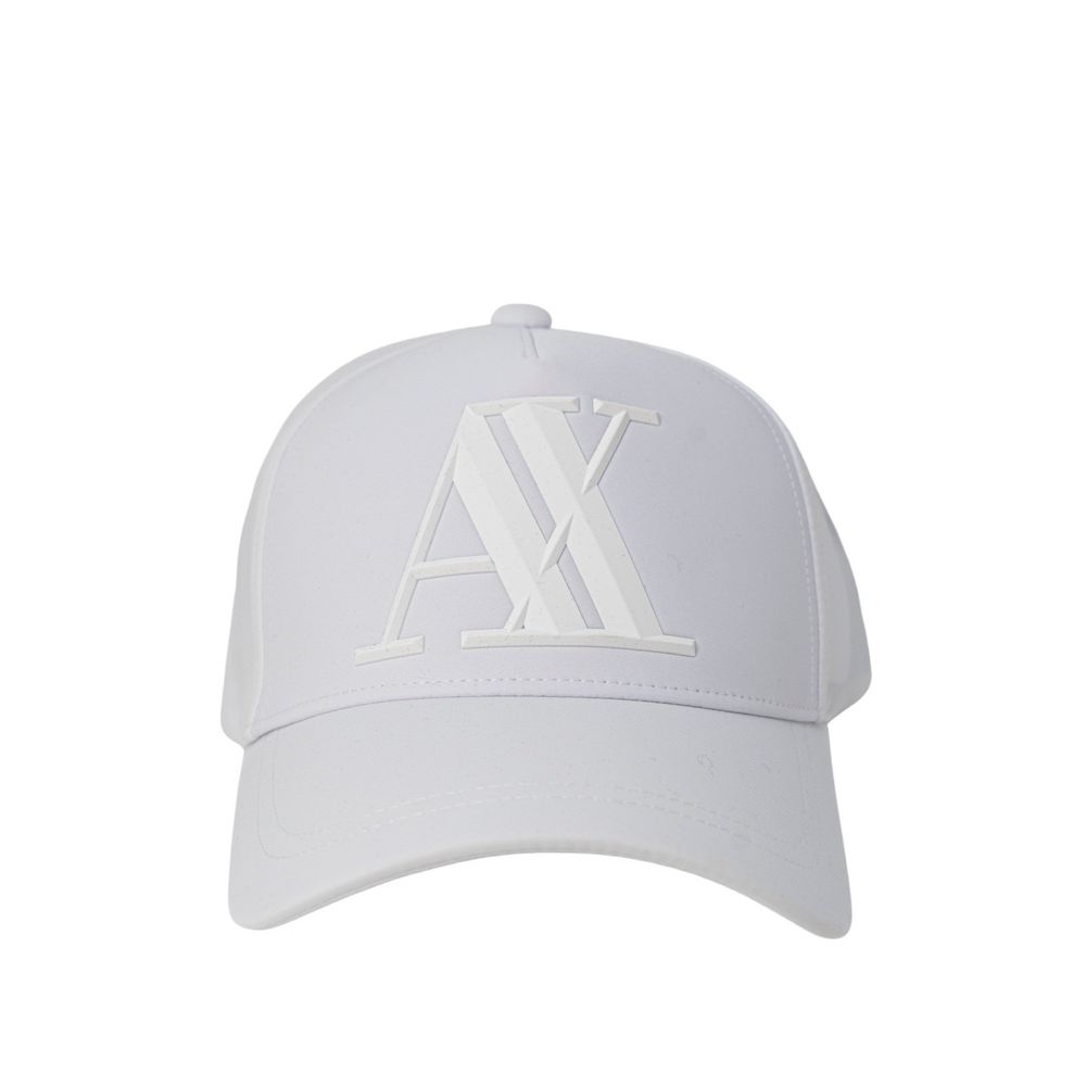 Armani Exchange – Weiße Baseballkappe aus Baumwolle