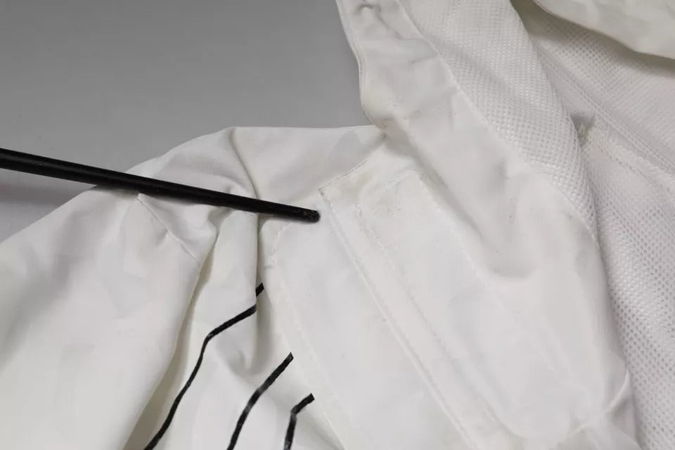 Dolce &amp; Gabbana – Weiße Parka-Trenchcoatjacke aus Polyester mit Kapuze